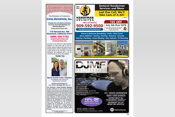 Claremont/Upland Quarterly Magazine – Page 21